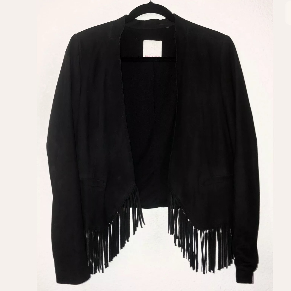 Rebecca Taylor: Black Suede Fringe Jacket [Size 4]